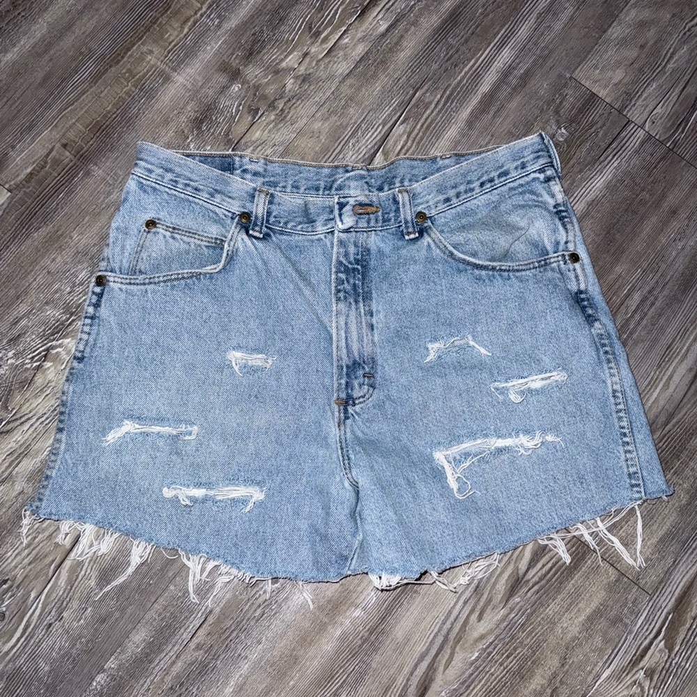 Distressed Denim Shorts